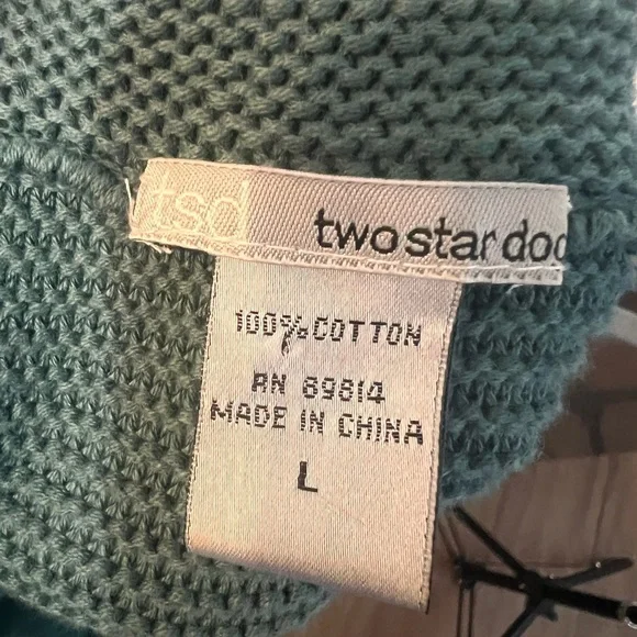 Knit Cardigan Green Snap Statement Large Button Front Size Large Cotton - Picture 10 of 10